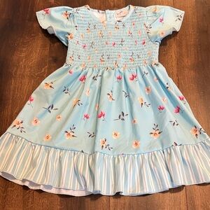 Pete + Lucy Adorable Blue Floral Kids Dress